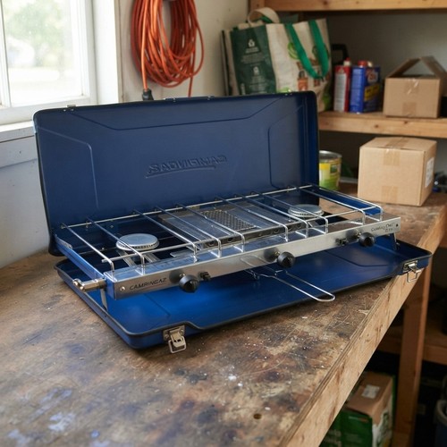 Chef folding double burner - folding,