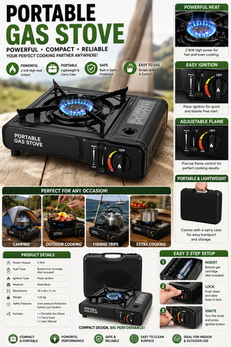 Portable gas stove camping - stove,