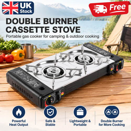 Double burner camping gas - burner,