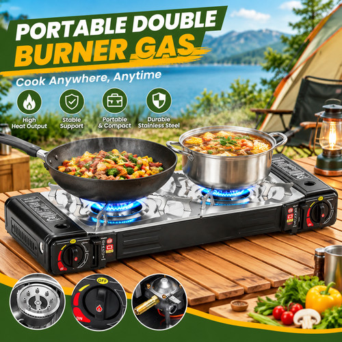 Double burner camping gas - camping,