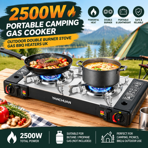 Portable camping stove double - stove,