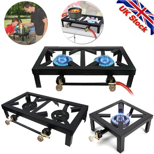 Double single burner cast - double/single, iron